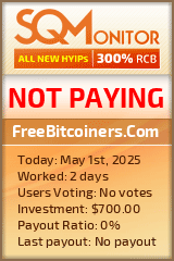 FreeBitcoiners.Com HYIP Status Button