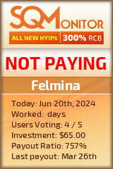 Felmina HYIP Status Button