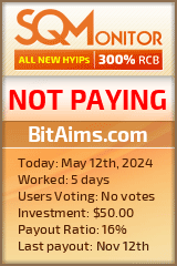 BitAims.com HYIP Status Button