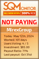 MirexGroup HYIP Status Button