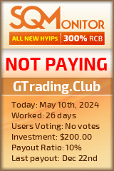 GTrading.Club HYIP Status Button