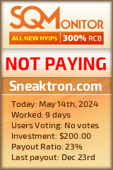 Sneaktron.com HYIP Status Button