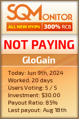 GloGain HYIP Status Button