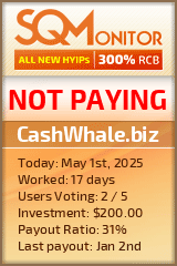 CashWhale.biz HYIP Status Button