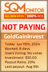 GoldGainInvest HYIP Status Button