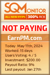 EarnPM.com HYIP Status Button