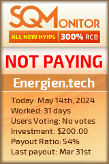 Energien.tech HYIP Status Button