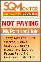MyPartner.Link HYIP Status Button