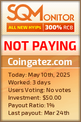 Coingatez.com HYIP Status Button