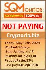Cryptoria.biz HYIP Status Button
