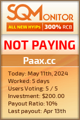 Paax.cc HYIP Status Button