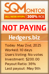 Hedgers.biz HYIP Status Button