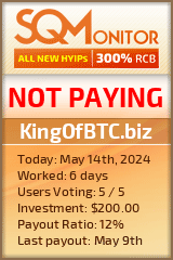 KingOfBTC.biz HYIP Status Button