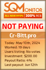 Cr-Bitt.pro HYIP Status Button