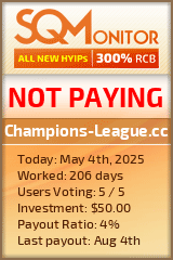 Champions-League.cc HYIP Status Button