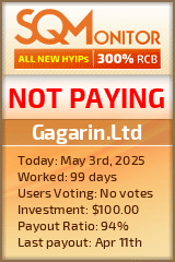 Gagarin.Ltd HYIP Status Button