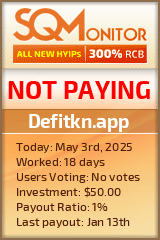 Defitkn.app HYIP Status Button