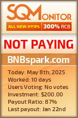 BNBspark.com HYIP Status Button