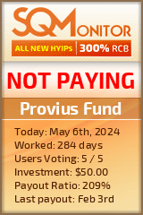 ProviusFund HYIP Status Button