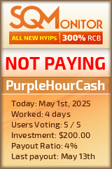 PurpleHourCash HYIP Status Button