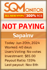 Sapainv HYIP Status Button