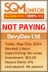 DevyDev Ltd HYIP Status Button