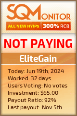 EliteGain HYIP Status Button