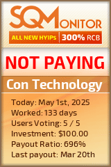 Con Technology HYIP Status Button