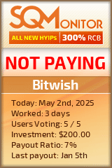 Bitwish HYIP Status Button