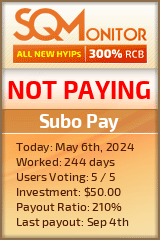 Subo Pay HYIP Status Button
