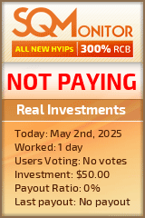 Real Investments HYIP Status Button