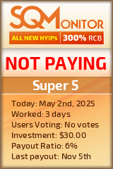 Super 5 HYIP Status Button