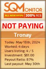 Tronay HYIP Status Button