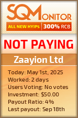 Zaayion Ltd HYIP Status Button