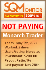 Monarch Trader HYIP Status Button