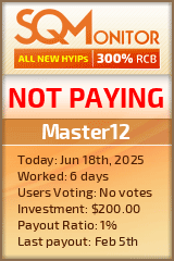 Master12 HYIP Status Button