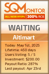 Aitimart HYIP Status Button