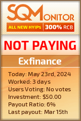Exfinance HYIP Status Button