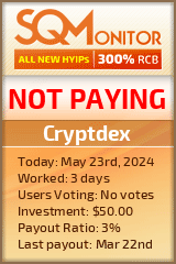 Cryptdex HYIP Status Button