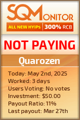 Quarozen HYIP Status Button