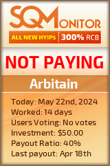 Arbitain HYIP Status Button