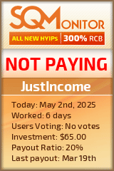 JustIncome HYIP Status Button