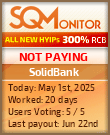 SolidBank HYIP Status Button