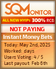 Instant Money Bets HYIP Status Button