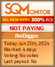 RoiDigger HYIP Status Button