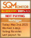 RoiDigger HYIP Status Button