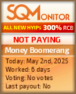 Money Boomerang HYIP Status Button