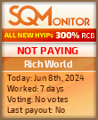 Rich World HYIP Status Button