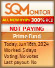 Prime Fund HYIP Status Button