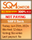 SWFX Bank HYIP Status Button